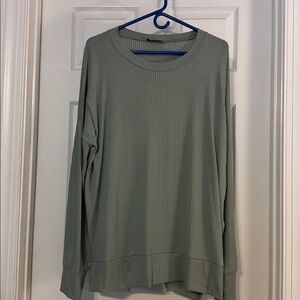 Ribbed Long Sleeve Top in Sage Green